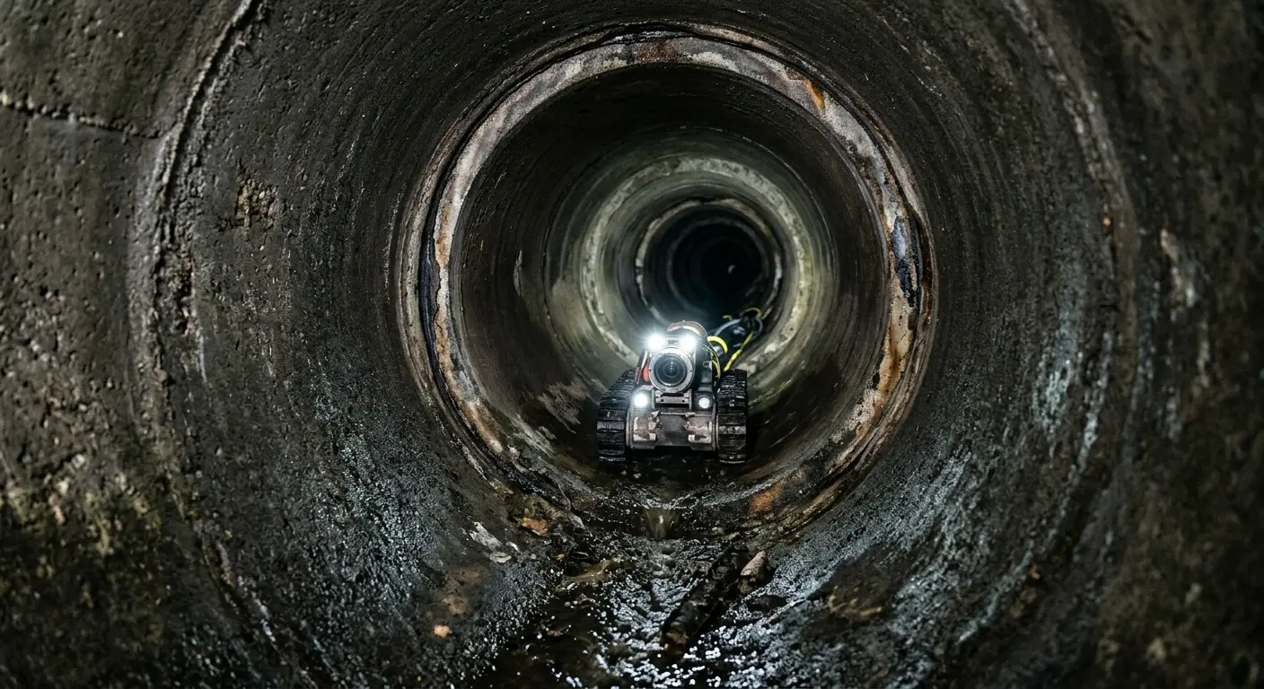 Robotic sewer camera inspecting pipe interior for Sewer Line Repair in Swainsboro